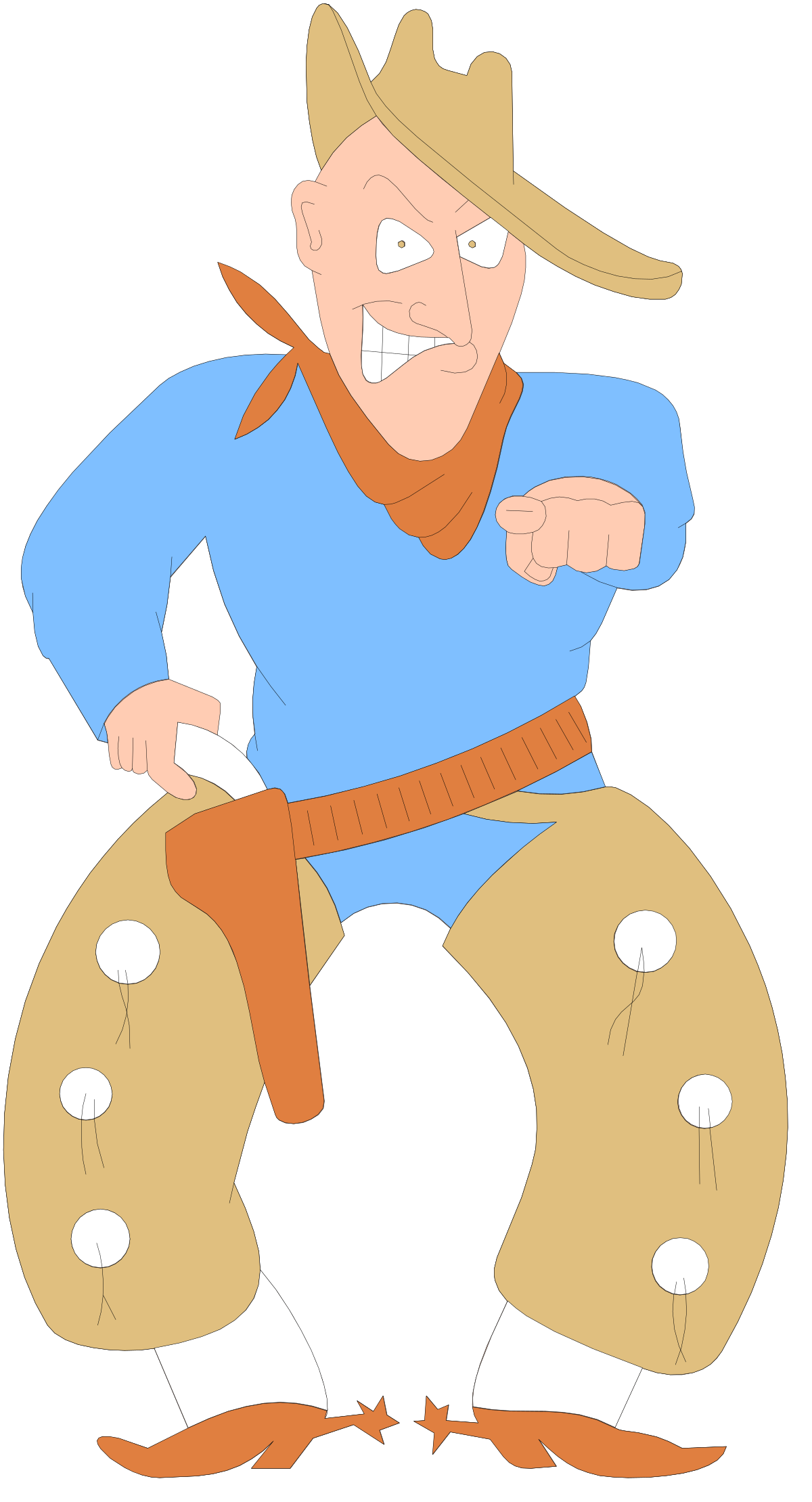 a cartoon cowboy with a gun and a hat clip art png transparent Cartoon Cowboy with Gun and Hat - Premium Clipart Collection