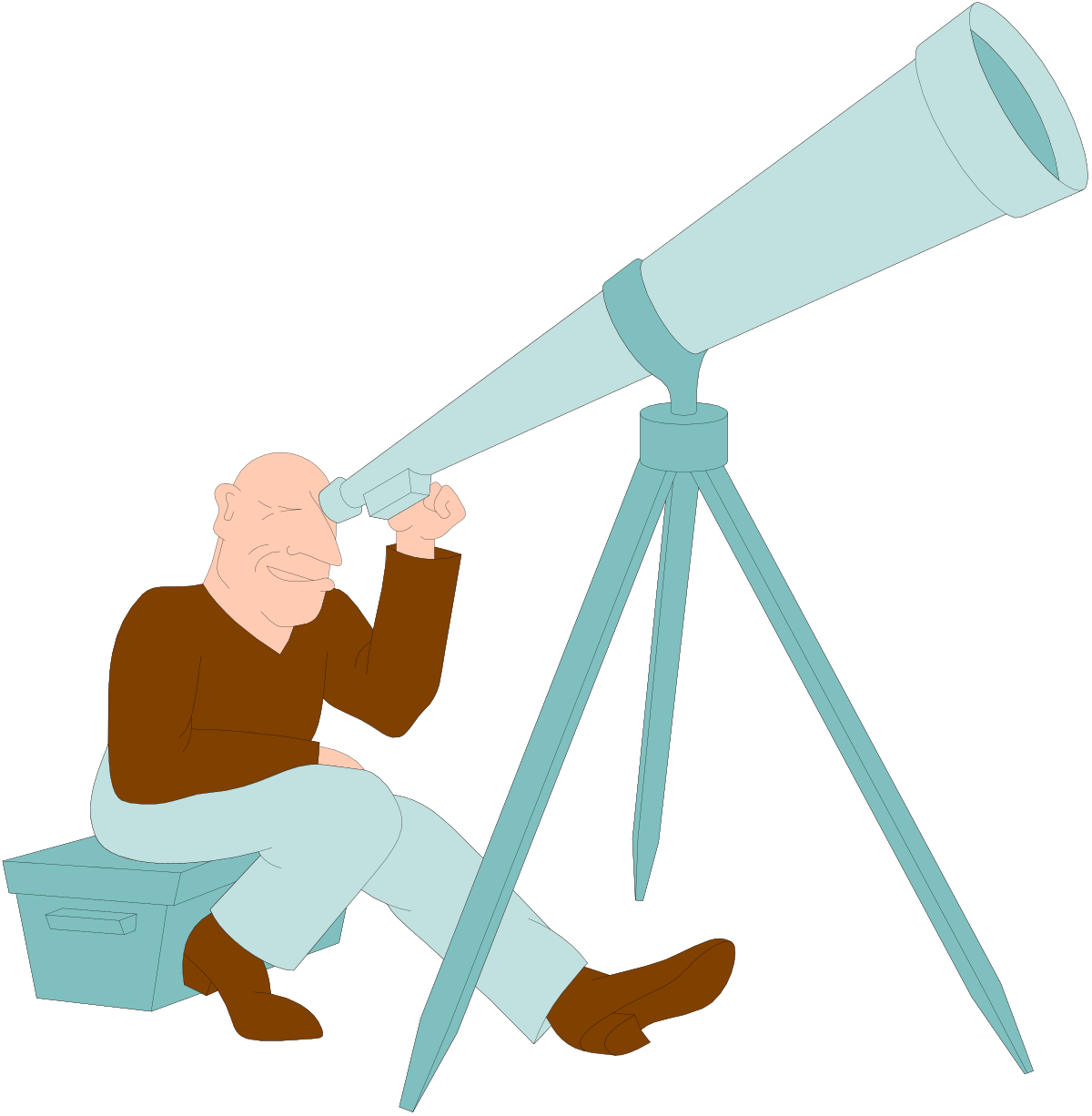 a man looking through a telescope clip art png transparent Telescope Exploration: A Man Looking Through a Telescope Clipart