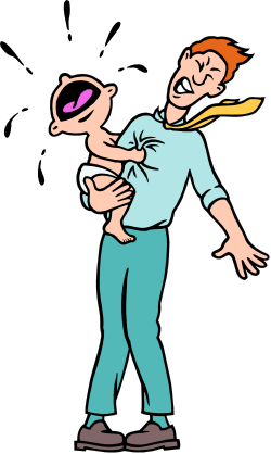Man Holding Baby in Arms - Heartwarming Clipart for Family Themes
