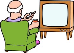 Person Sitting in Chair Watching TV - Engaging Clipart for Various Uses