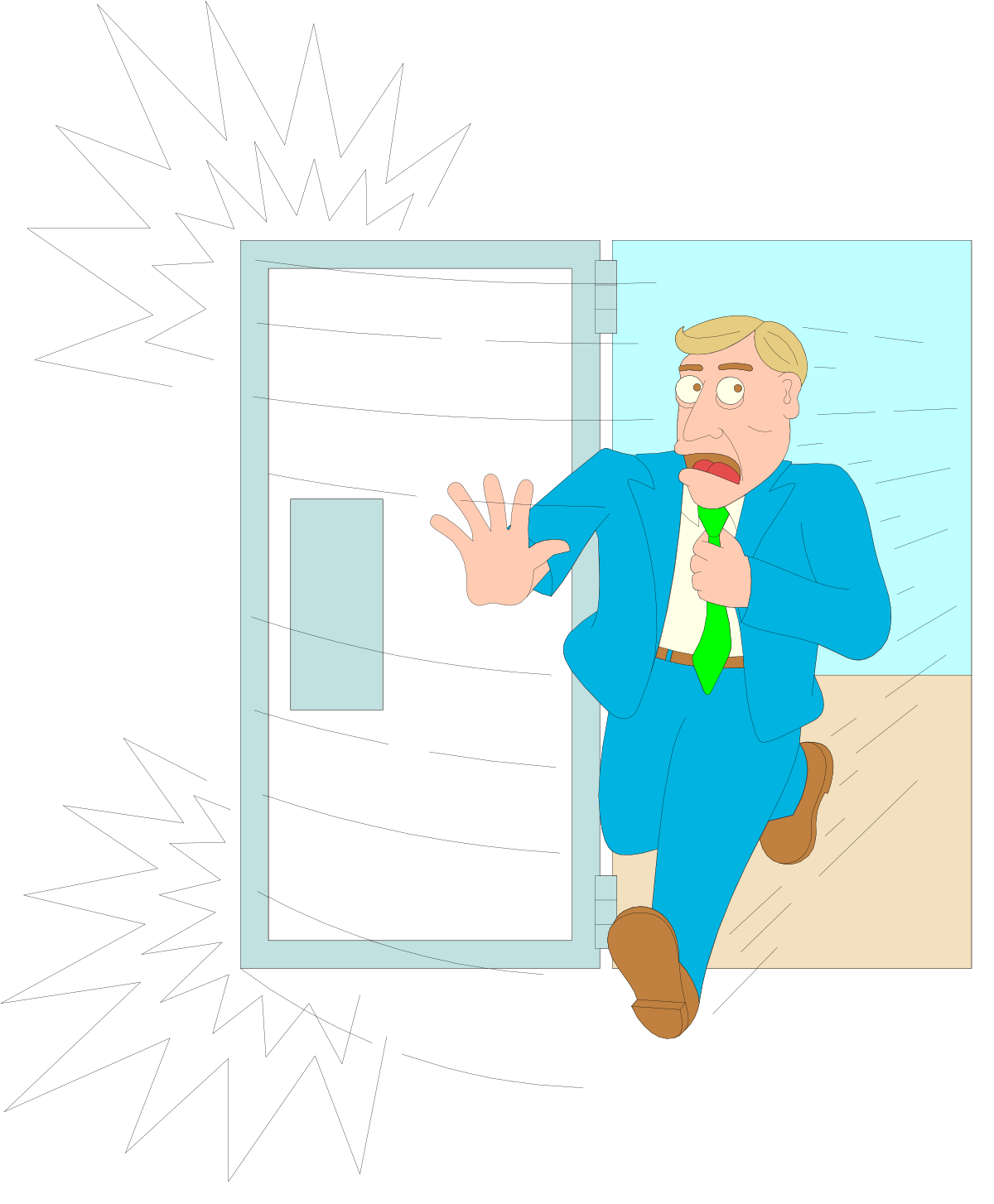 Businessman Exiting Door Clipart - Professional Man in Suit