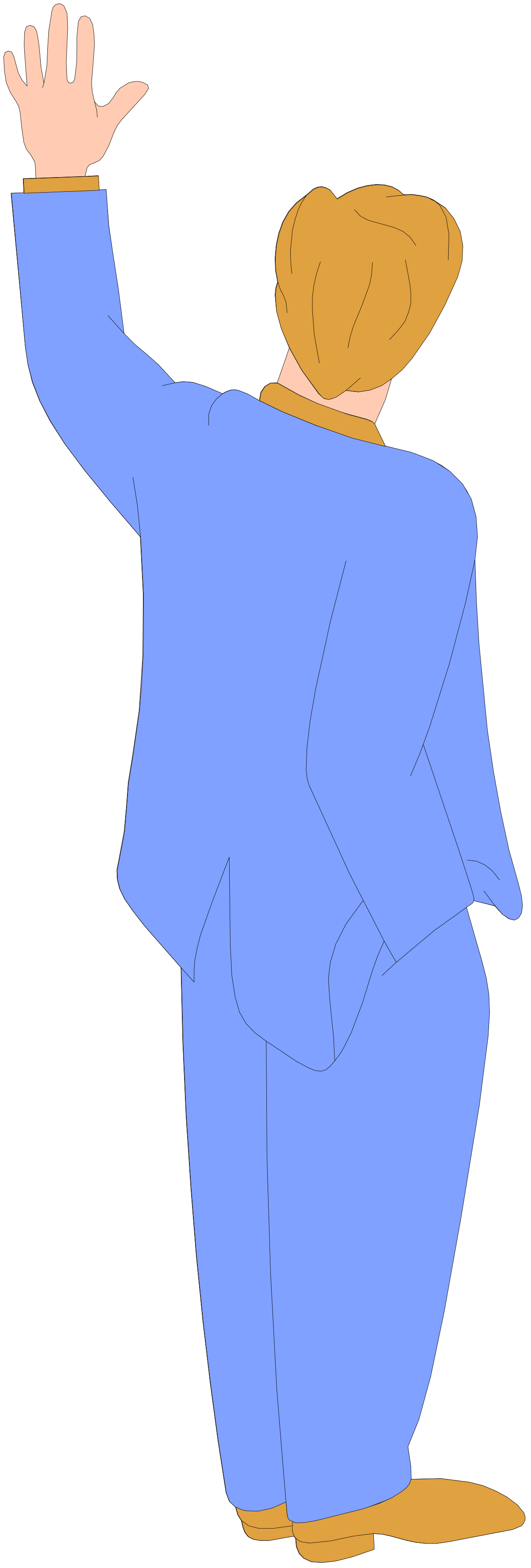 a man in a blue suit is pointing at something clip art png transparent Businessman in Blue Suit Pointing Clipart - Professional Representation