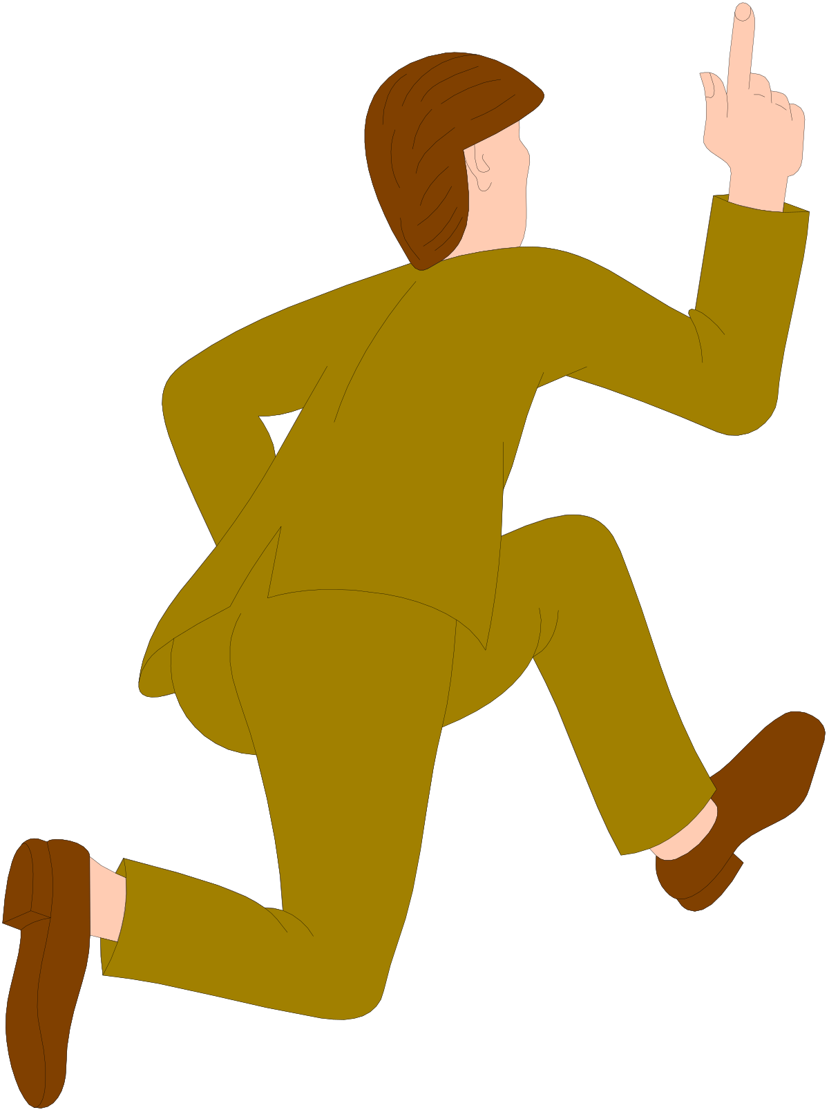 a man in a suit is running clip art png transparent Running Businessman Clipart - Dynamic Suit and Motion