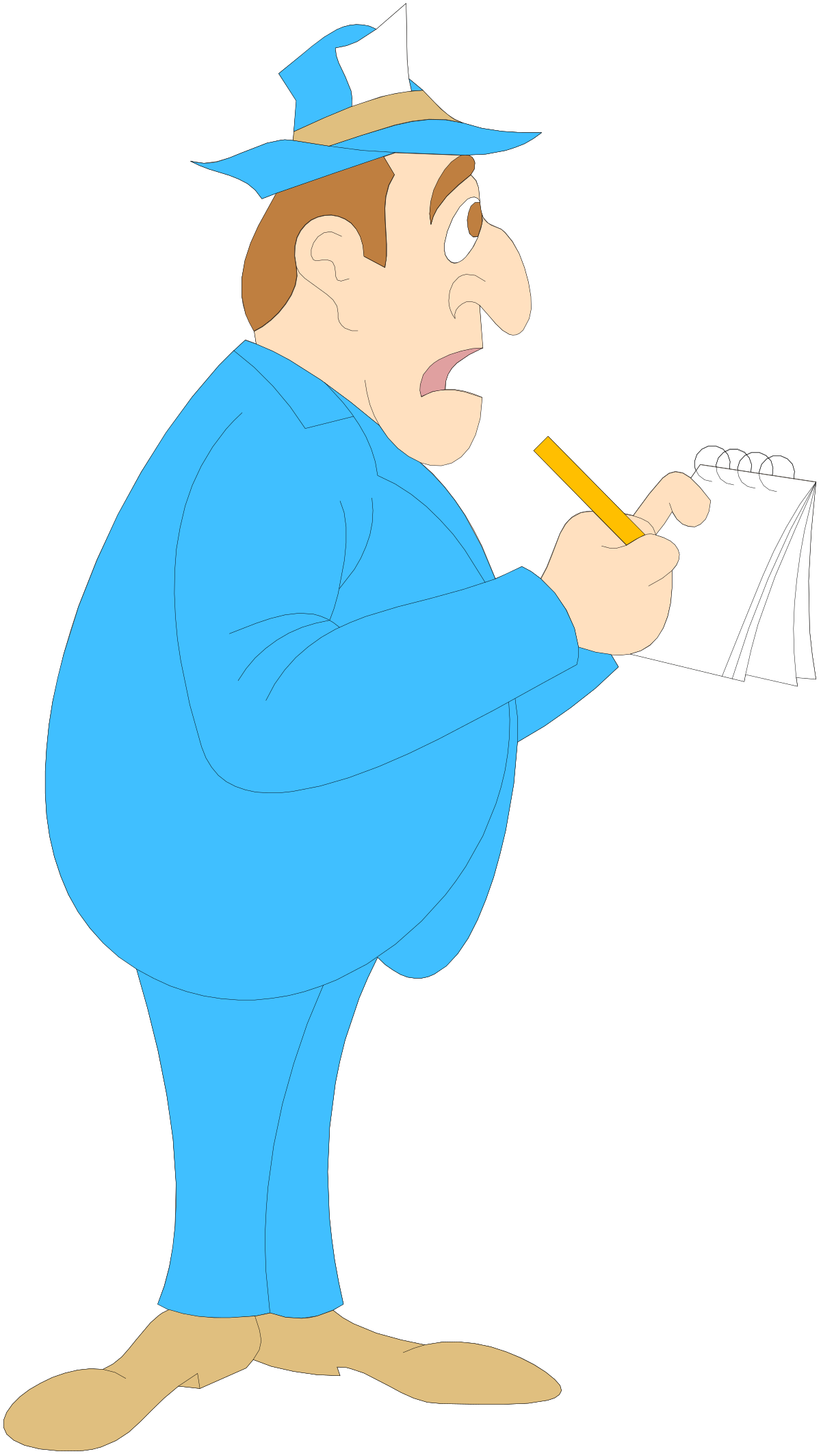 Cartoon Character Holding Pencil  Fun Clipart for Creative Projects