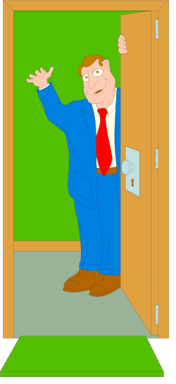 Cartoon Man in Blue Suit and Red Tie Clipart for Business Illustrations