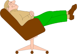 Man in Chair Relaxing with Feet Up - Clipart for Relaxation Themes