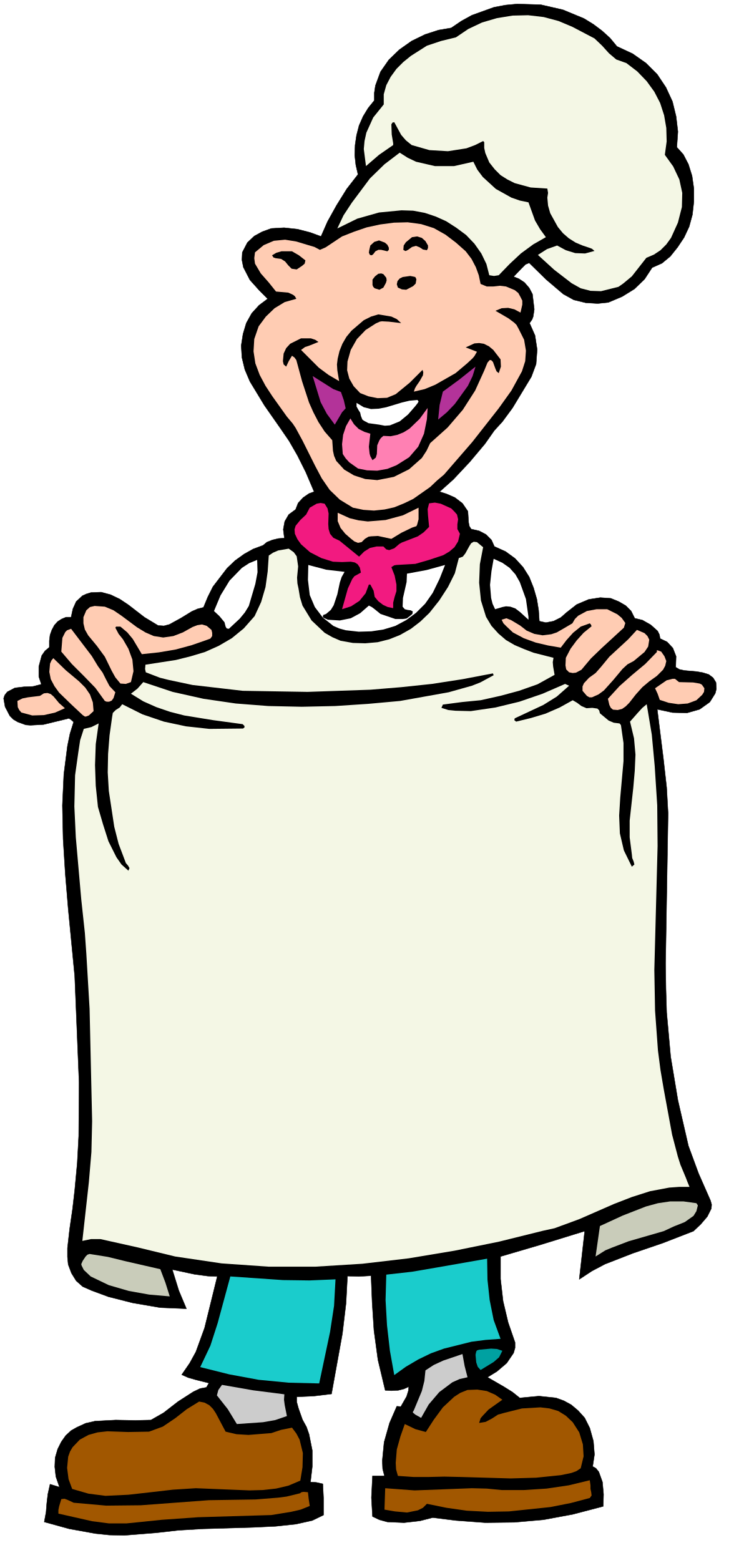 Cartoon Chef Holding Sign - Fun Culinary Clipart