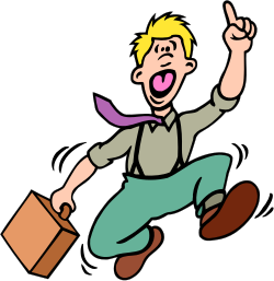 Businessman with Briefcase and Hat Clipart for Professional Use