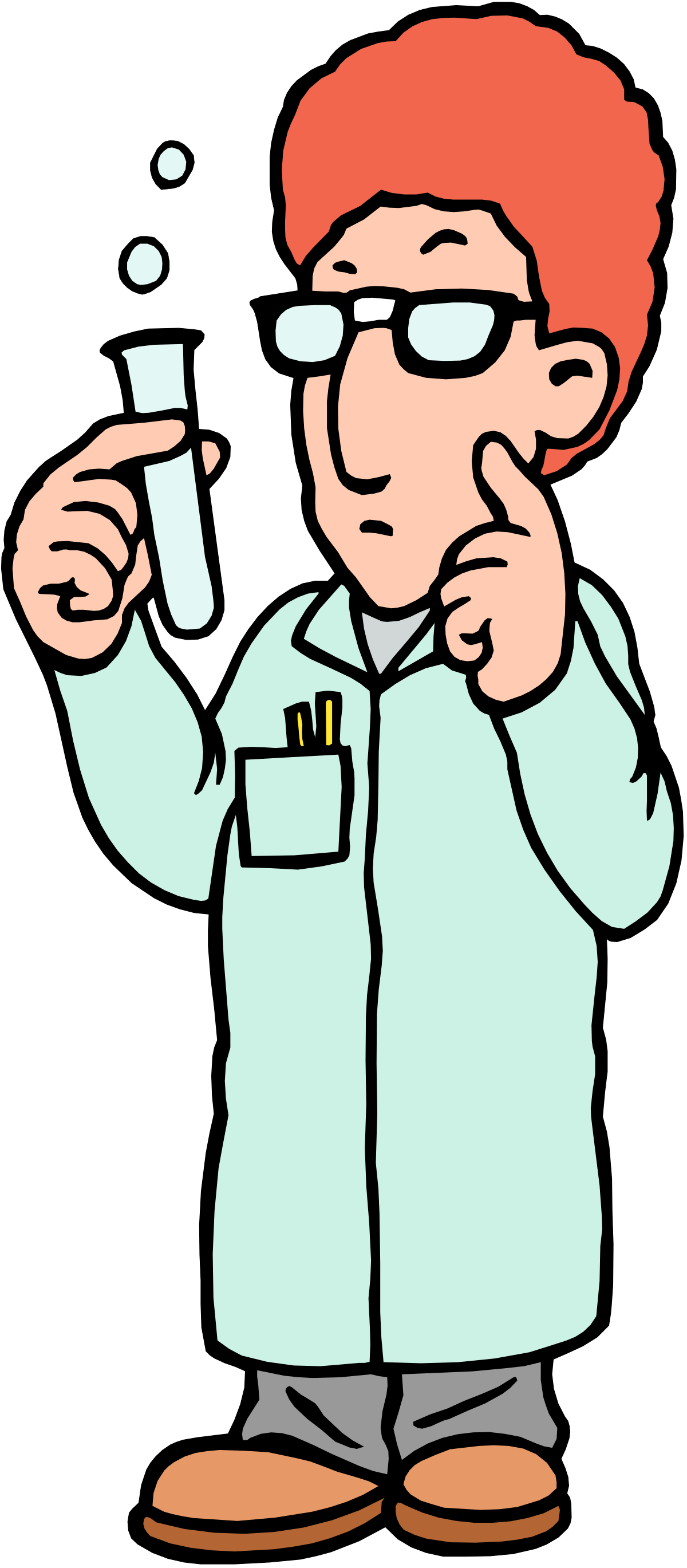 Scientist in Lab Coat Holding Test Tube - Clipart for Science Projects