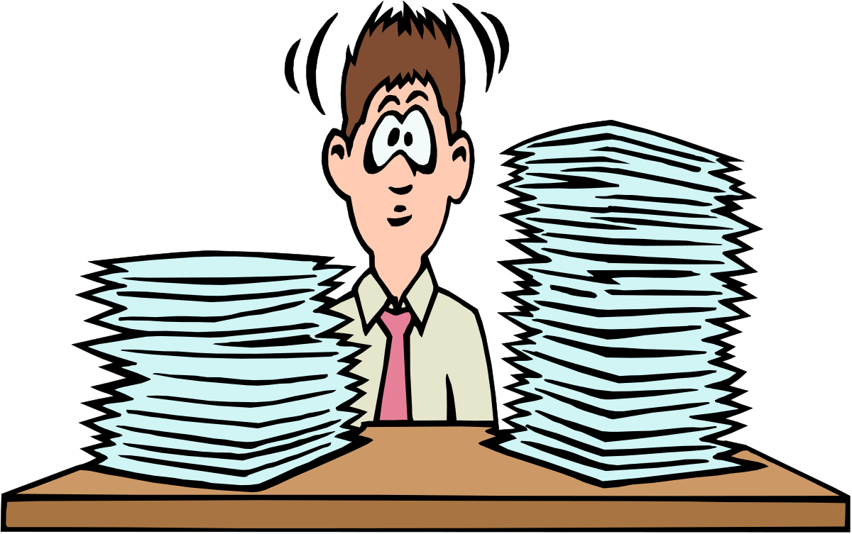 a man with a lot of papers on his desk clip art png transparent Overwhelmed Man with Papers at His Desk Clipart