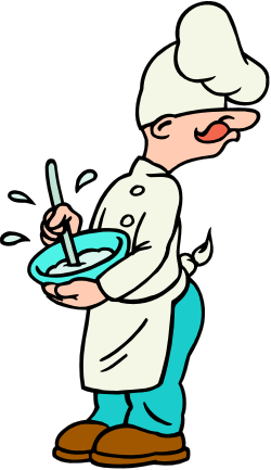Chef Holding Plate with Fork - Culinary Clipart Collection