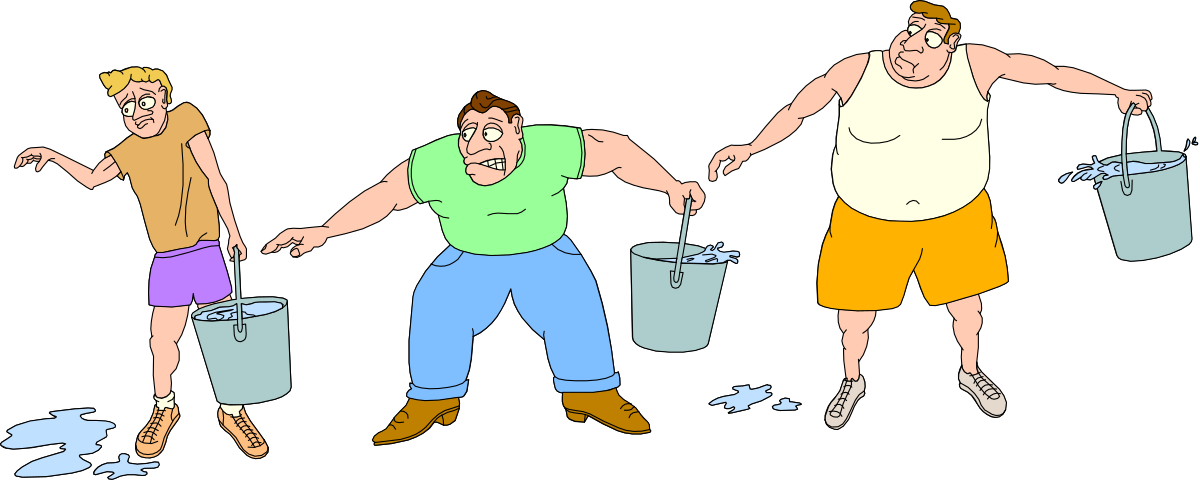 three men with buckets clip art png transparent Men with Buckets: Dynamic Clipart for Diverse Uses