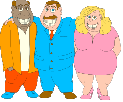 Professional Trio: Three People in Suits and Ties Clipart