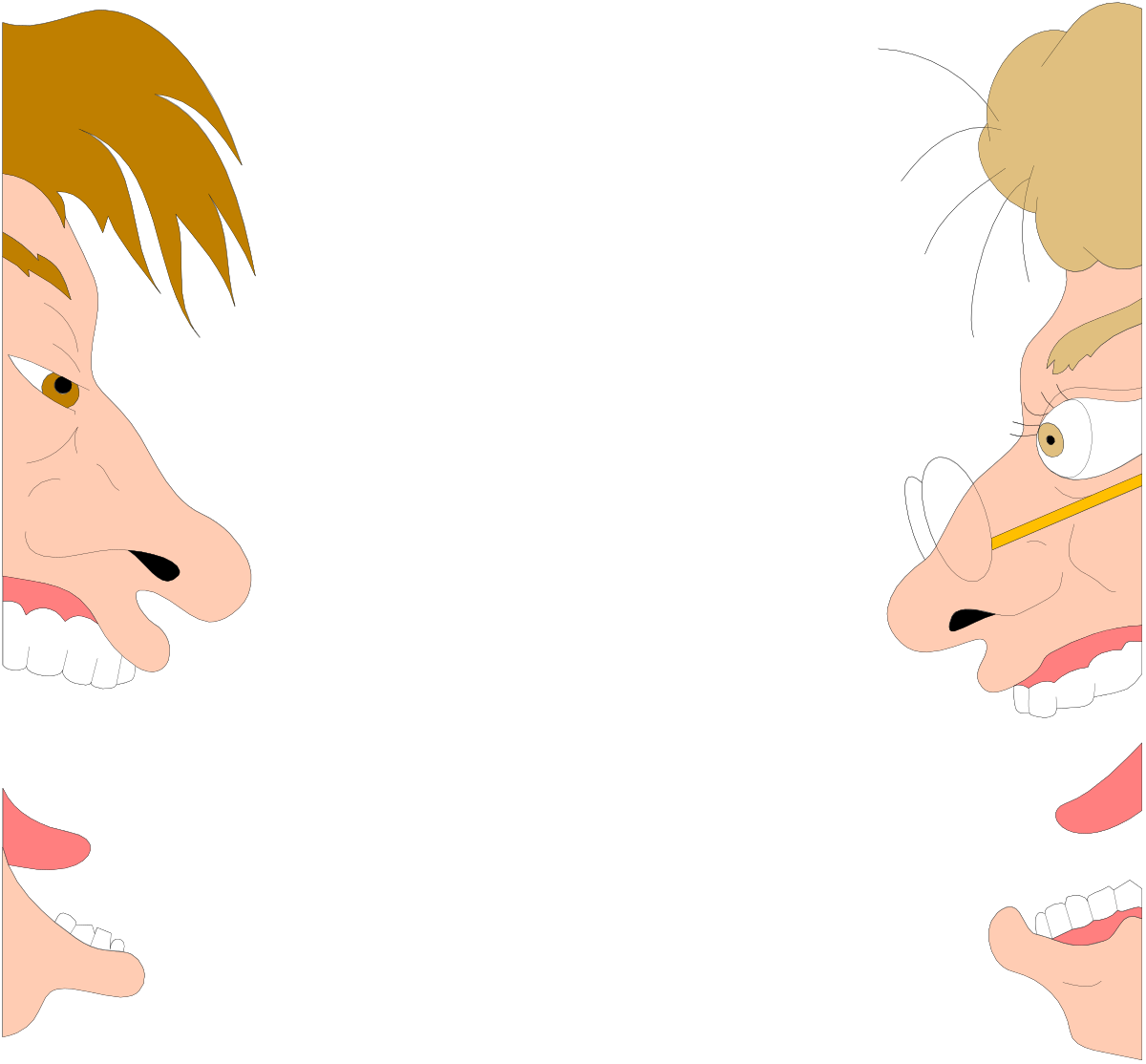 two cartoon faces with different expressions clip art png transparent Cartoon Faces: Diverse Expressions for Creative Projects