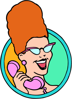 Woman with Glasses Talking on Cell Phone Clipart Illustration