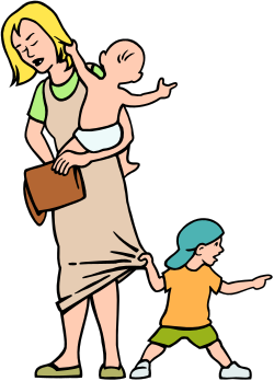Woman and Child Walking Together Clipart - Heartwarming Family Moments