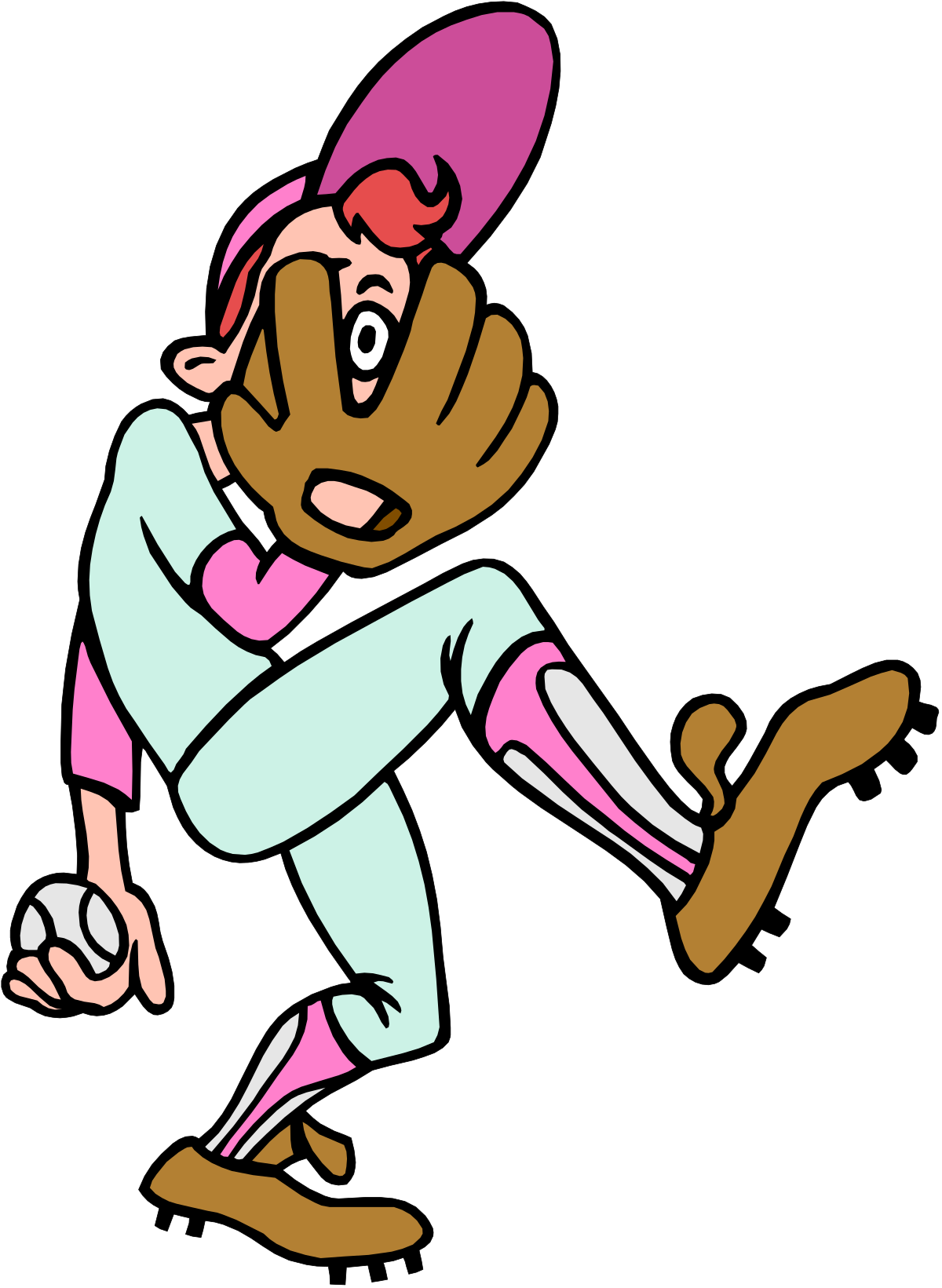 Cartoon Character Running with Baseball Bat - Fun Clipart for All Occasions