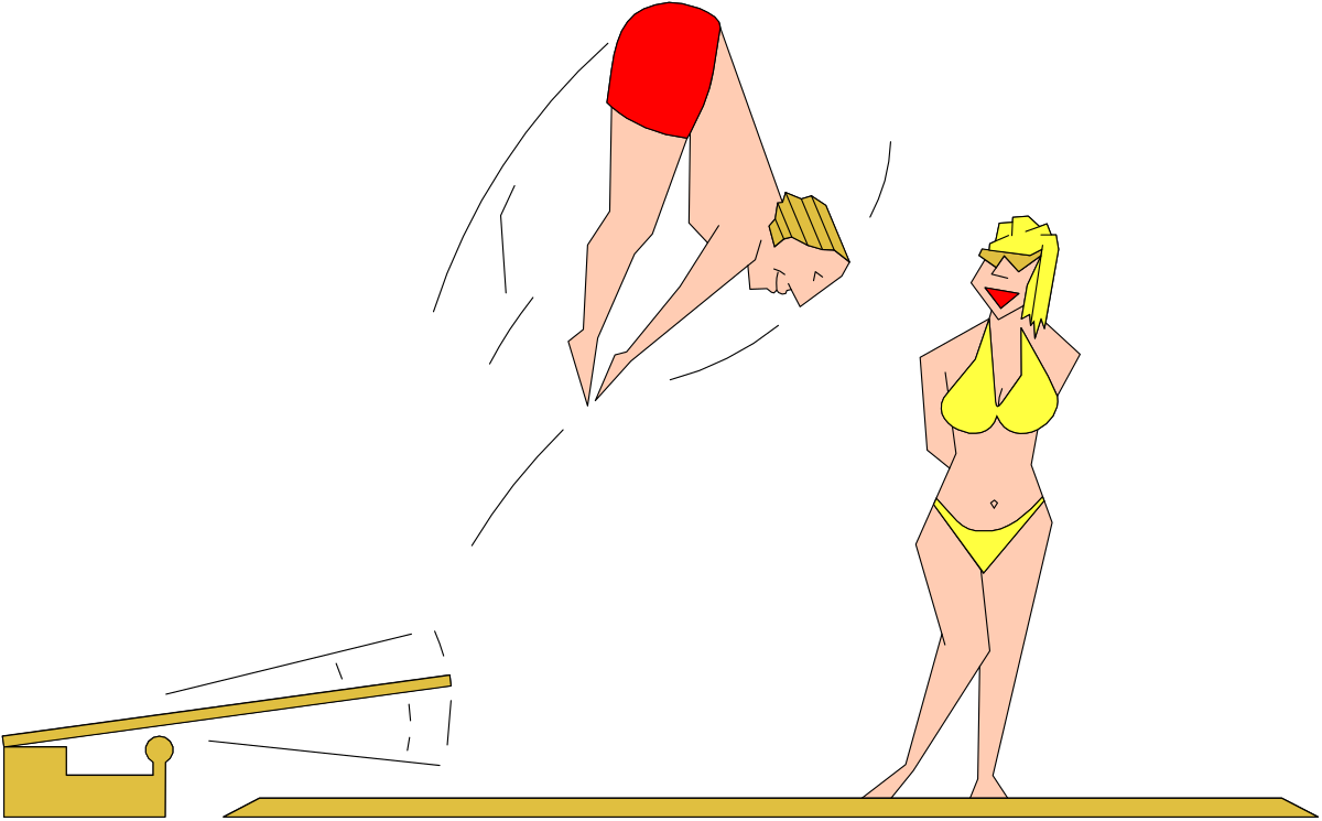 Bikini Woman and Bathing Suit Man Clipart for Summer Fun