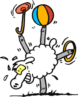 Sheep Falling from Balloon Clipart - Whimsical and Fun Illustrations