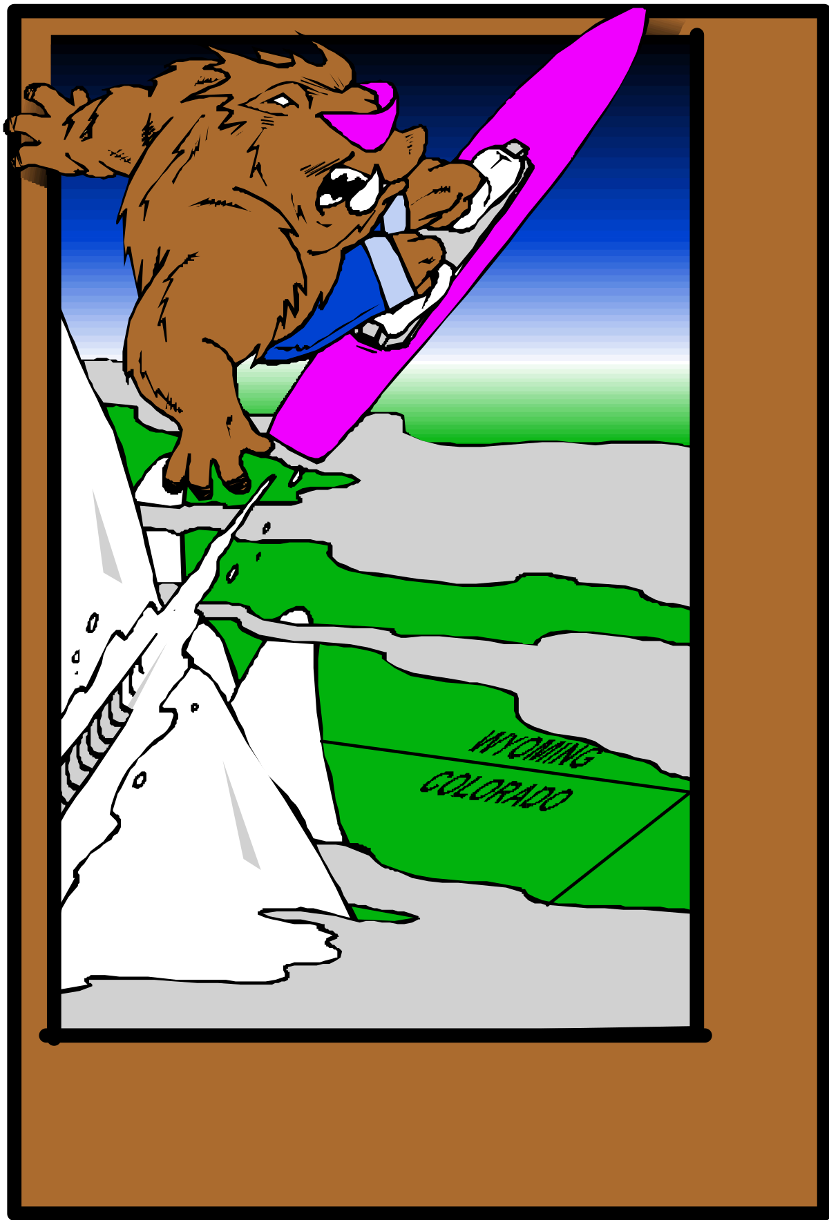 Snowboarding Bear Clipart: Adventure in the Air