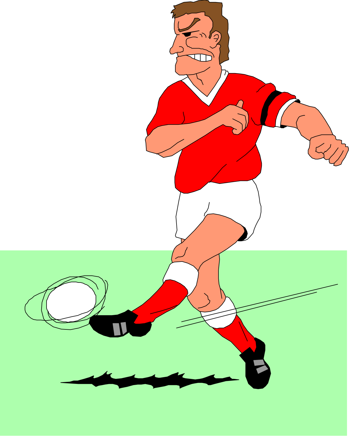 a cartoon of a rugby player kicking the ball clip art png transparent Rugby Player Kicking Ball Clipart - Dynamic Action Illustration