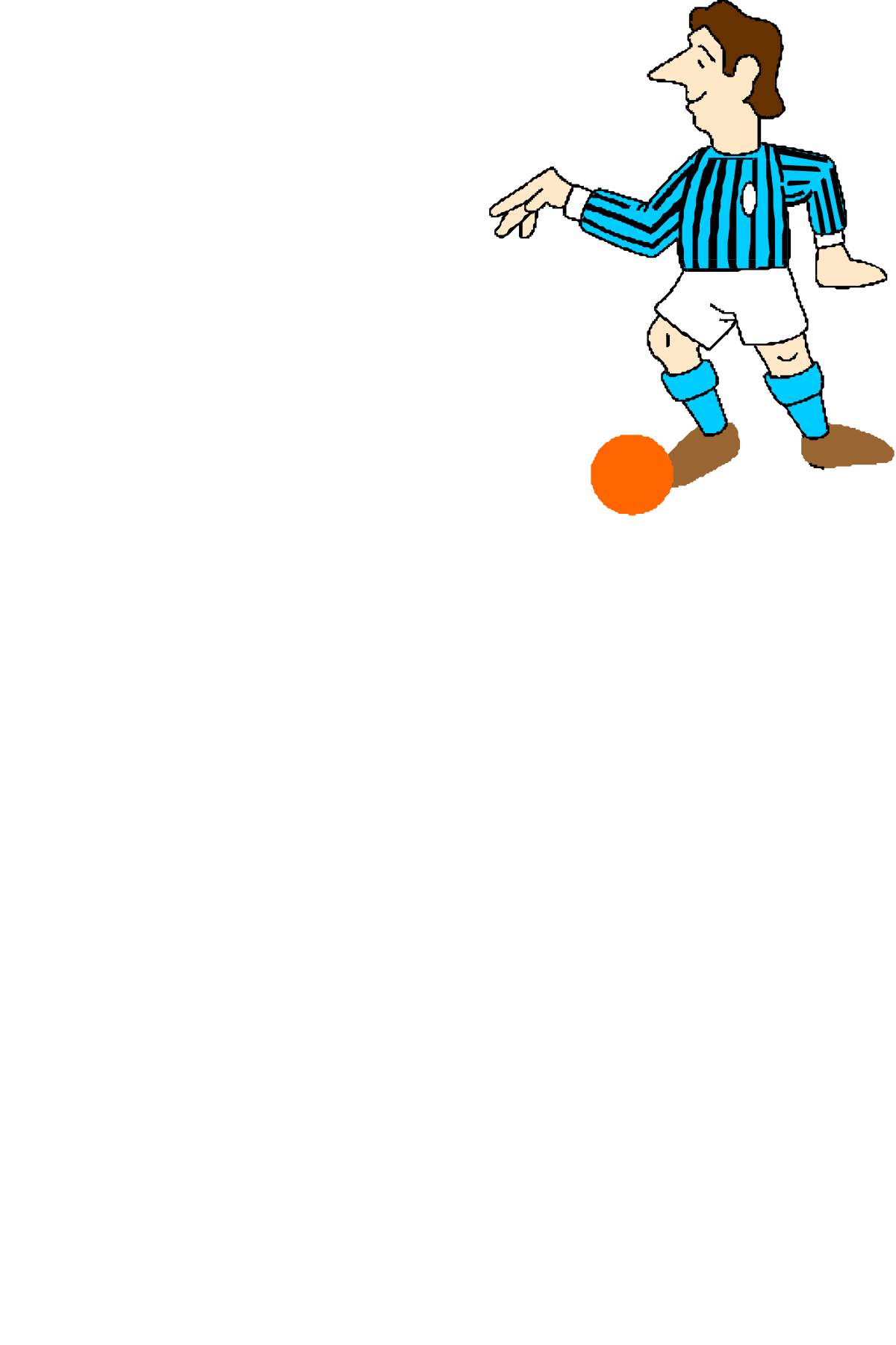 Soccer Player Kicking Ball - Dynamic Cartoon Clipart