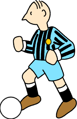 Cartoon Soccer Player Kicking Ball - Dynamic Clipart