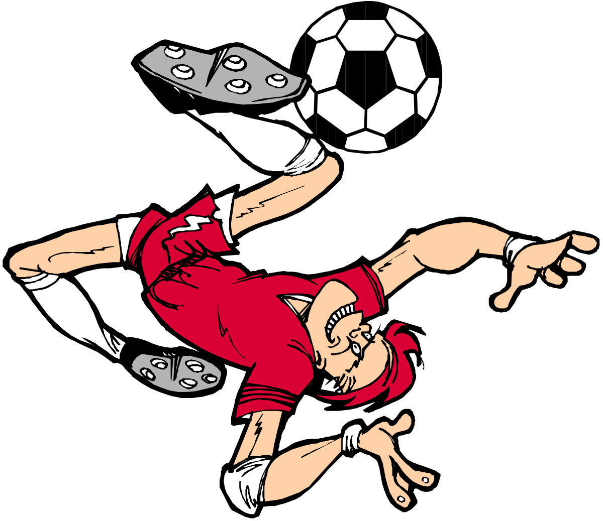 Soccer Player Kicking Ball Clipart for Dynamic Sports Illustrations