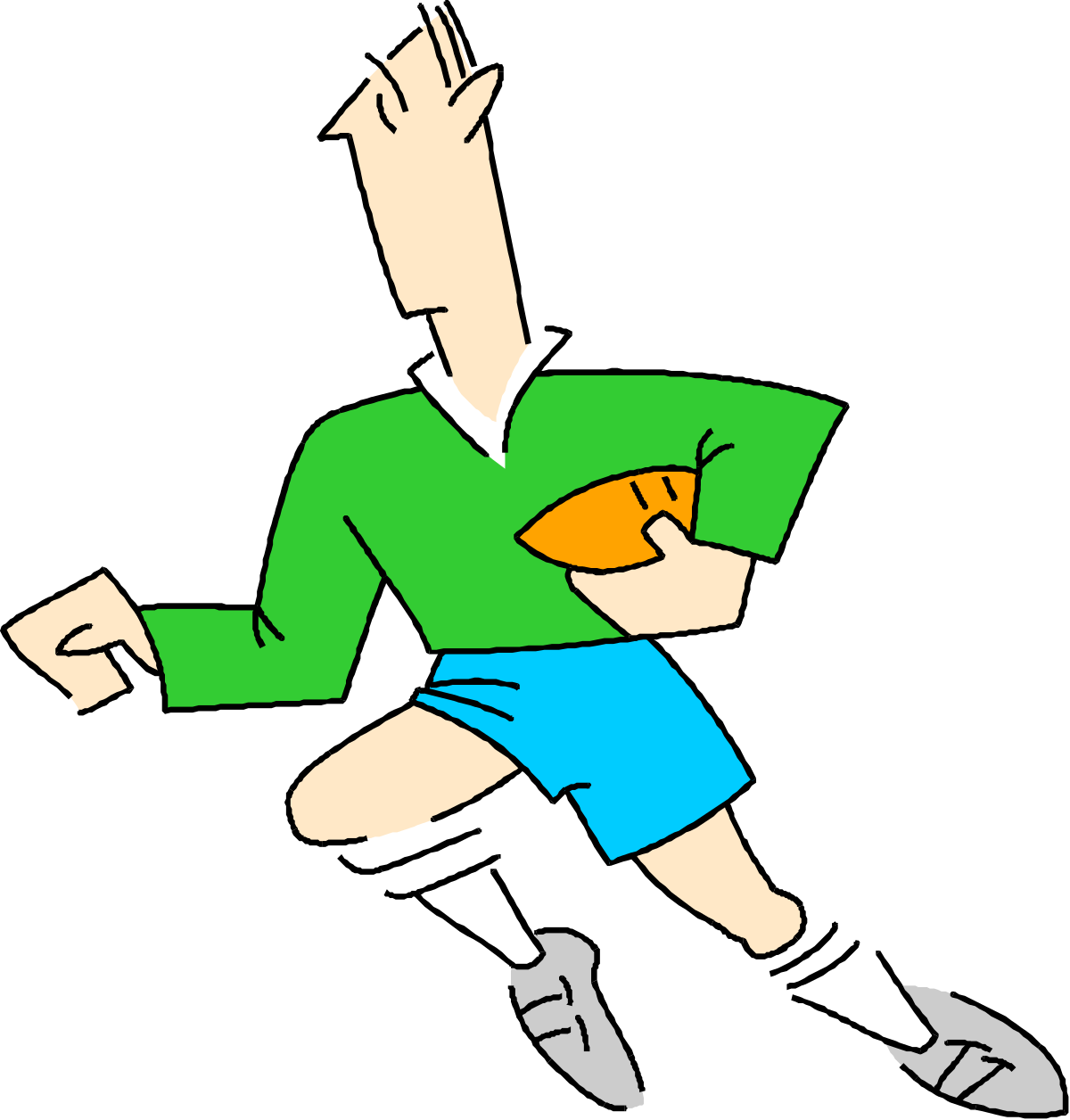Running Man Holding Ball Clipart - Dynamic Action Illustration