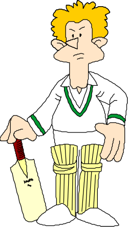 Cricket Player with Bat and Ball Clipart: Dynamic Sports Illustration