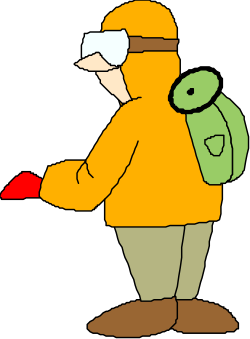 Yellow Jacket and Hat Backpacker Clipart for Adventure Themes