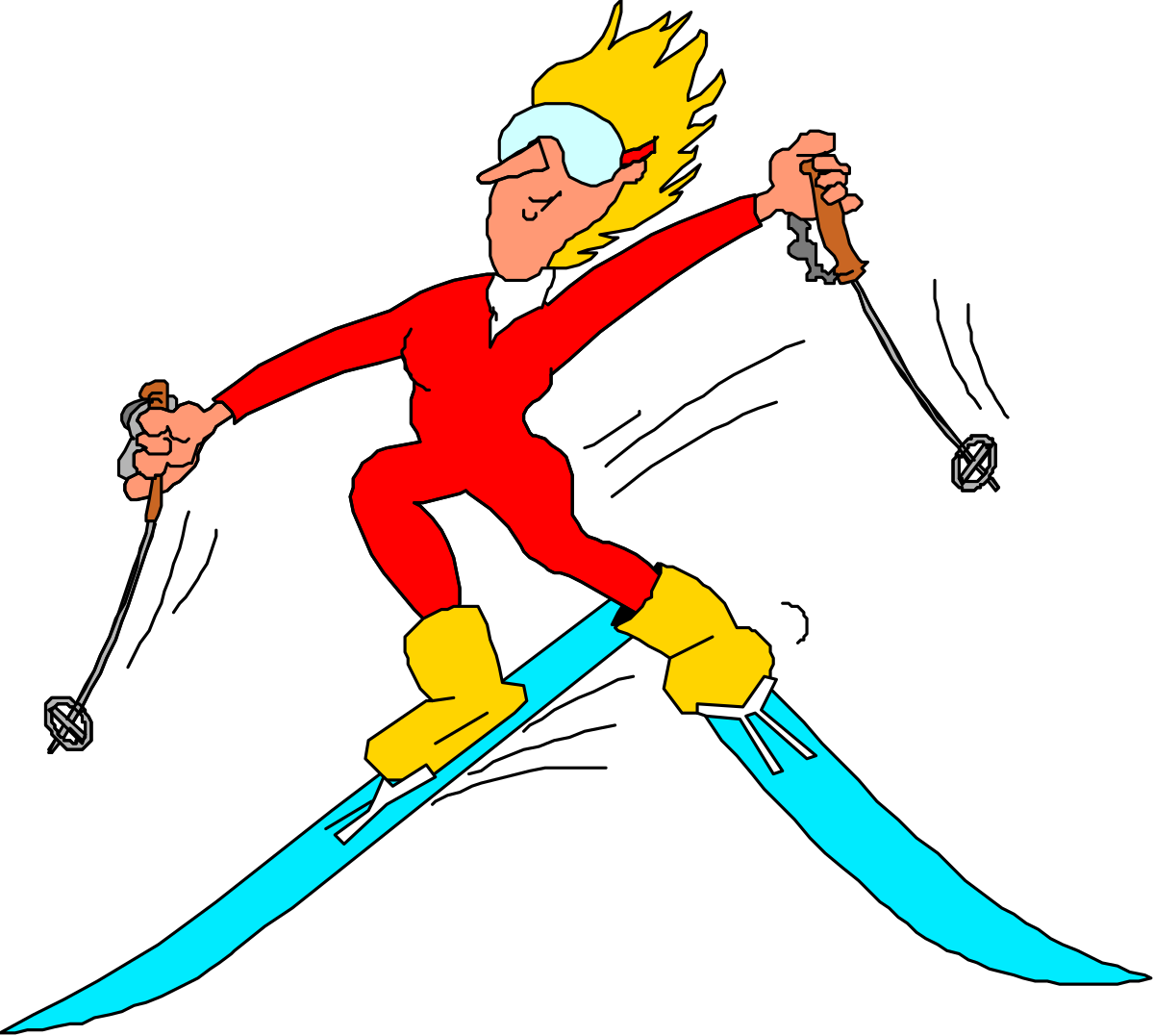 Skier Descending Hill Clipart - Perfect for Winter Sports Themes