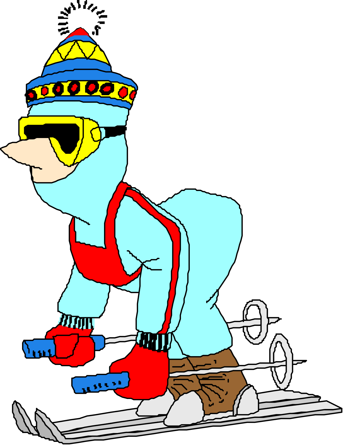 Cartoon Bear Snowboarding Clipart - Fun Winter Adventure