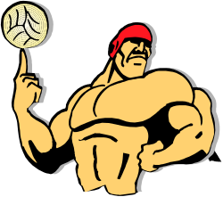 Man Holding Ball Clipart - Energetic Sports Illustration