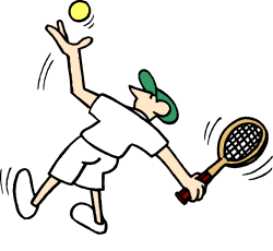Tennis Player Clipart with Racket and Ball for Dynamic Sports Visuals