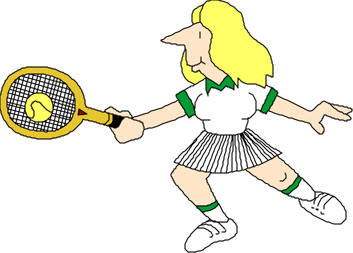 Tennis Player Clipart: Dynamic Action and Style
