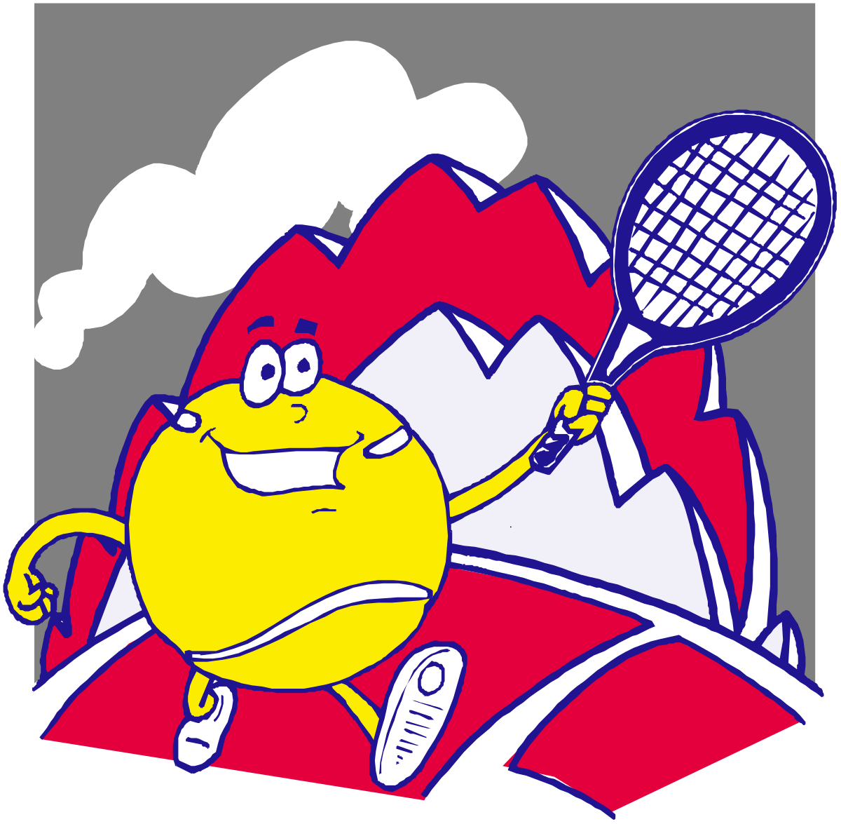 Cartoon Tennis Player with Racket Clipart for Fun Sports Themes