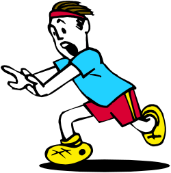 Cartoon Character Running with Tennis Racket - Fun Clipart for Sports