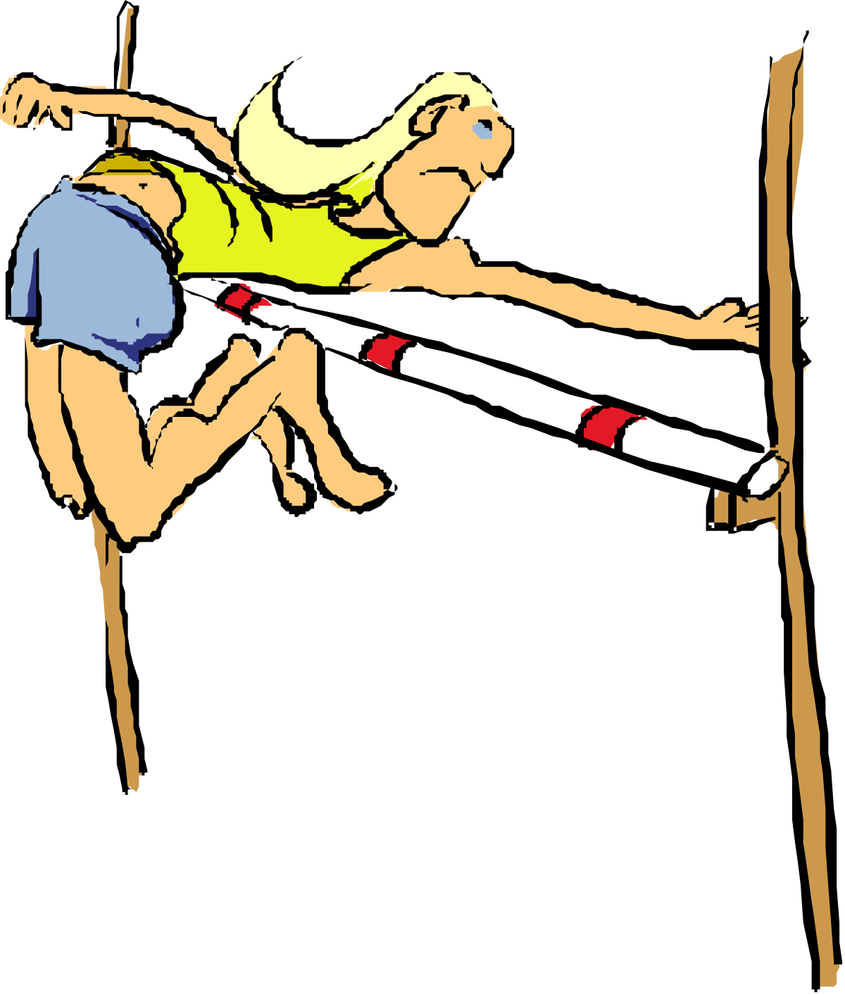 Jumping Woman Over Pole Clipart - Dynamic and Energetic SVG Illustration