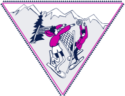 Skiing Adventure Clipart: Person Gliding Down Mountain