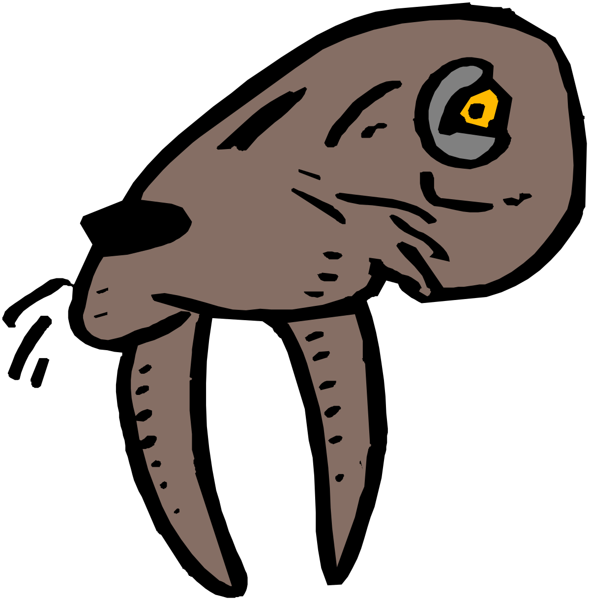 Cartoon Fish with Big Yellow Eye - Playful Clipart for Fun Designs