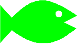 Green Fish Clipart with White Outline  Vibrant and Fun