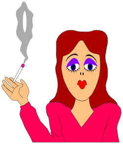 Woman with Cigarette Clipart - Stylish and Sophisticated Illustration
