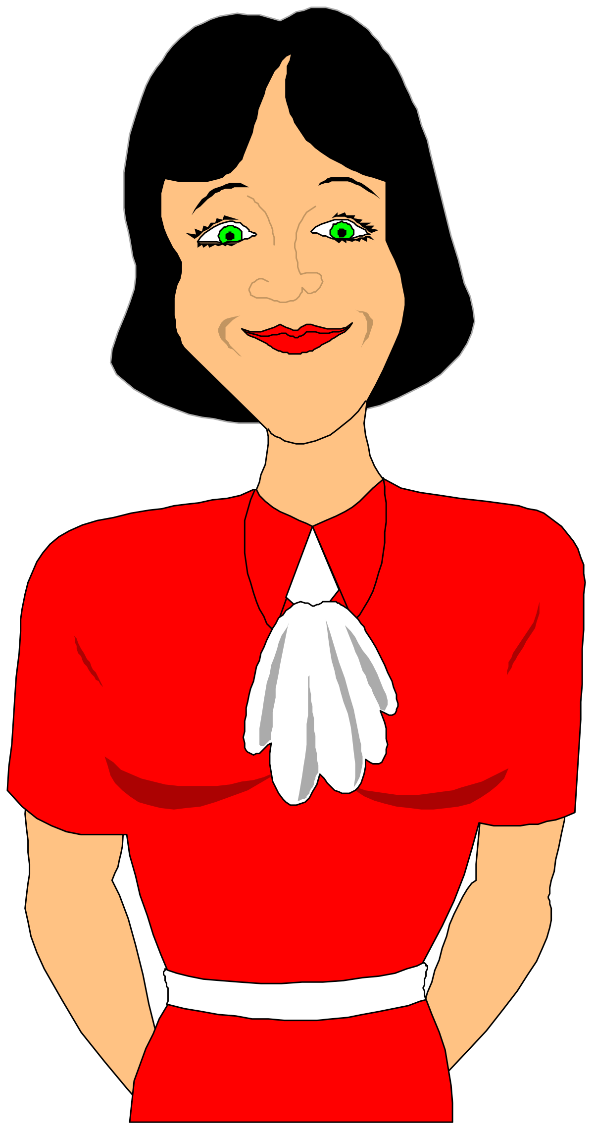 Woman in Red Shirt and White Scarf Clipart: Vibrant and Stylish Visuals
