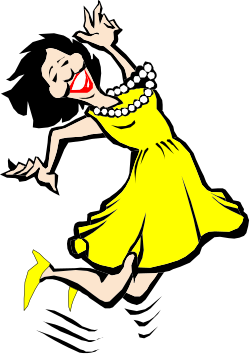Dancing Woman in Yellow Dress - Vibrant Clipart for Every Occasion