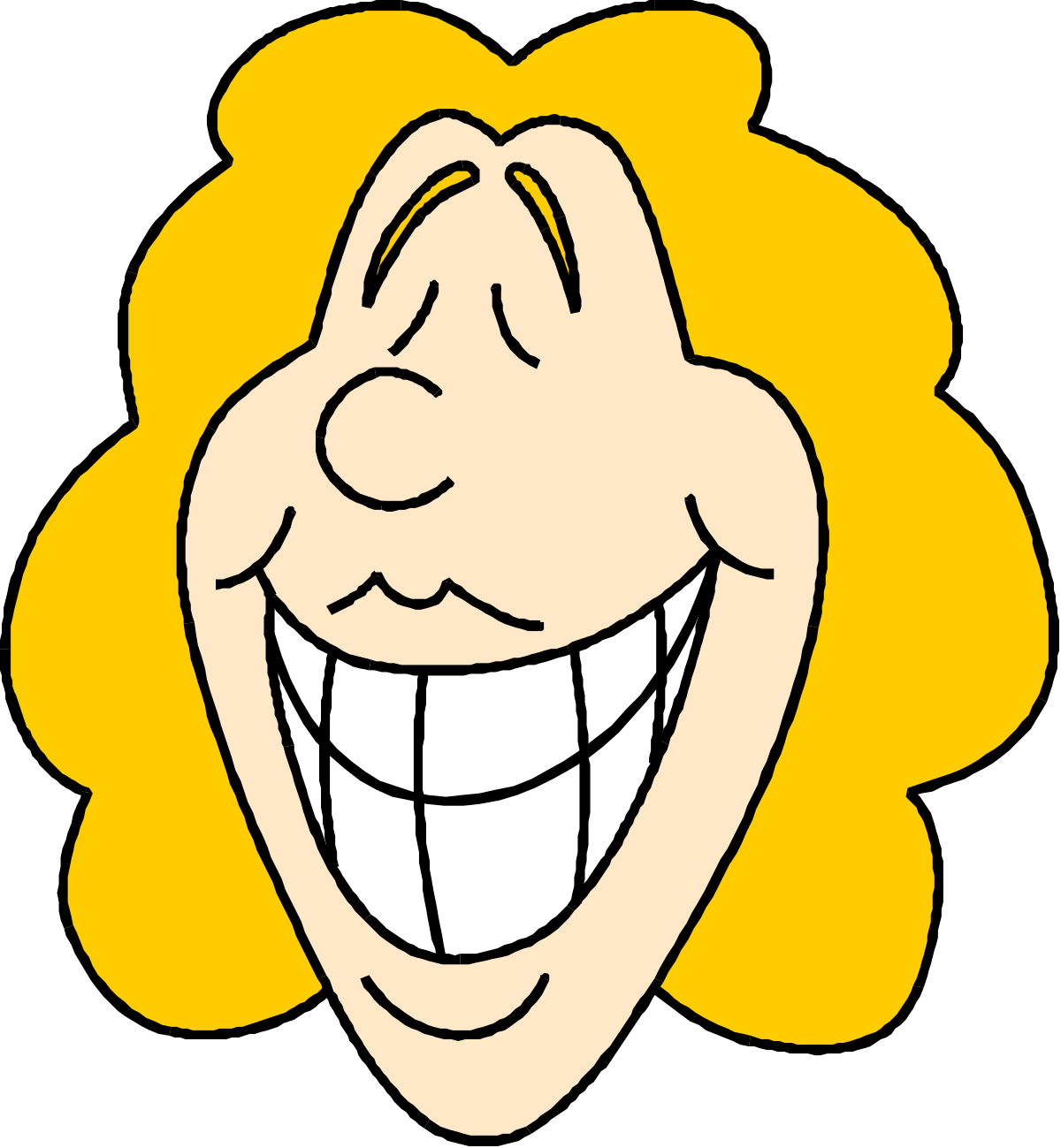 Cartoon Face with Big Smile Clipart - Cheerful Expressions for All Projects