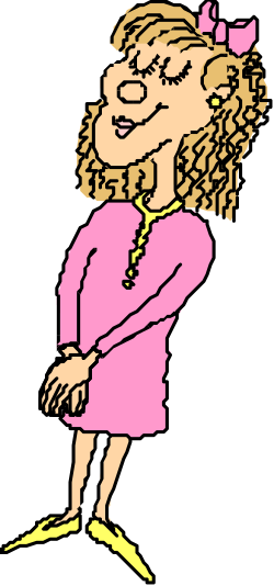 Cartoon Girl Clipart in Pink Dress and Yellow Shoes