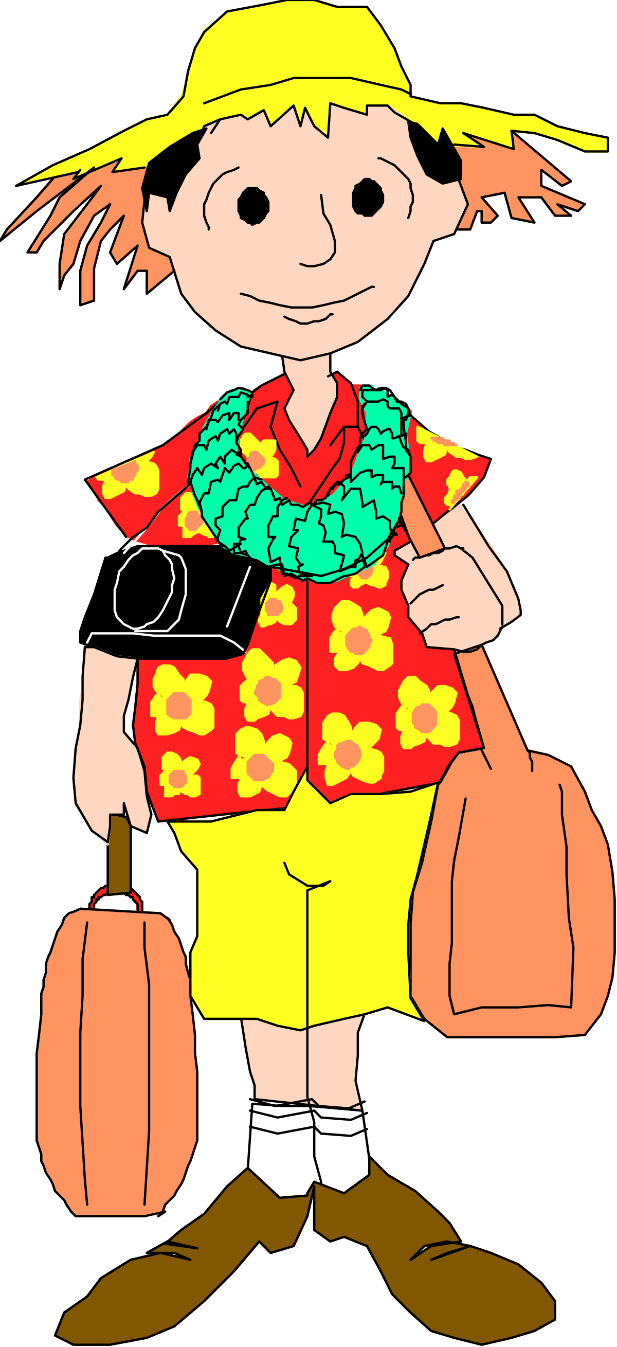 Cartoon Character with Bag and Purse Clipart for Creative Projects