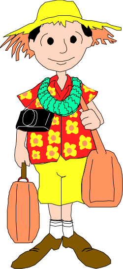 Cartoon Character with Bag and Purse Clipart for Creative Projects