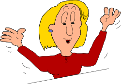 Woman with Hands Up in the Air - Dynamic Clipart Illustrations